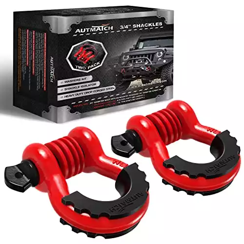 AUTMATCH Shackles 3/4" D Ring  (2 Pack)