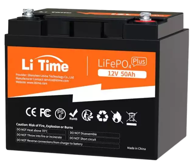 LiTime 12V 50Ah LiFePO4 Lithium Battery