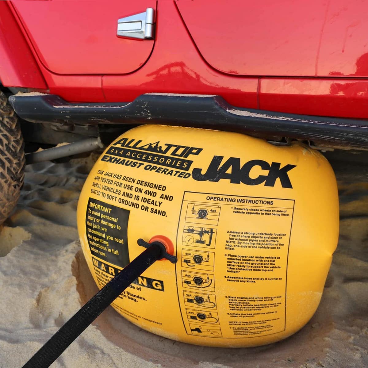 All Top 4x4 exhaust-operated Jack in-use